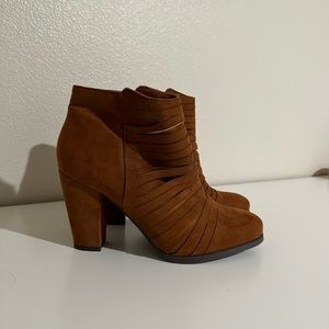 brown high heel boots